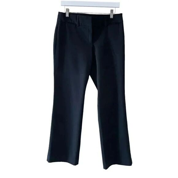 Loft Marisa Mid-Rise Black Front Straight Leg Mid Rise Slacks 4P #1576 - Picture 1 of 13